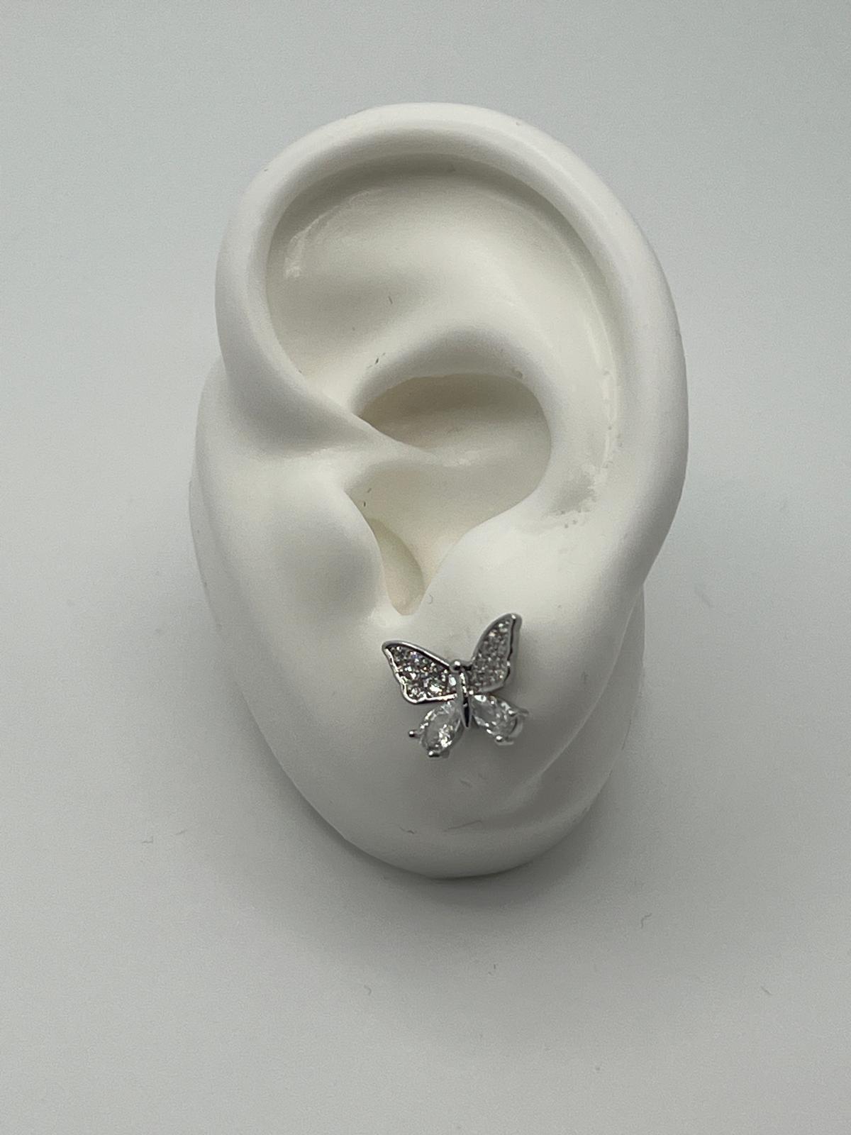 Arete Mariposa Piedras Silver