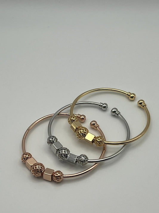 Brazalete Square 3 Oros+ Aretes