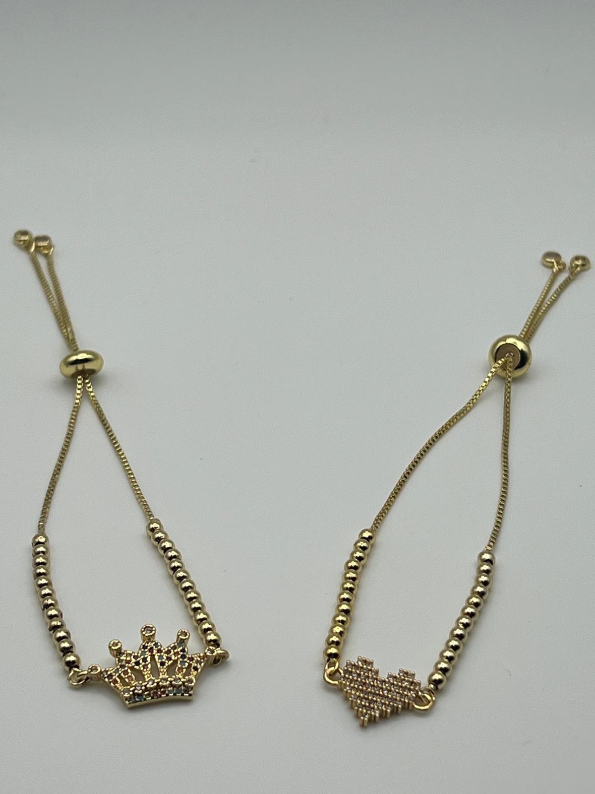 Pulsera Balines y Dije + Aretes