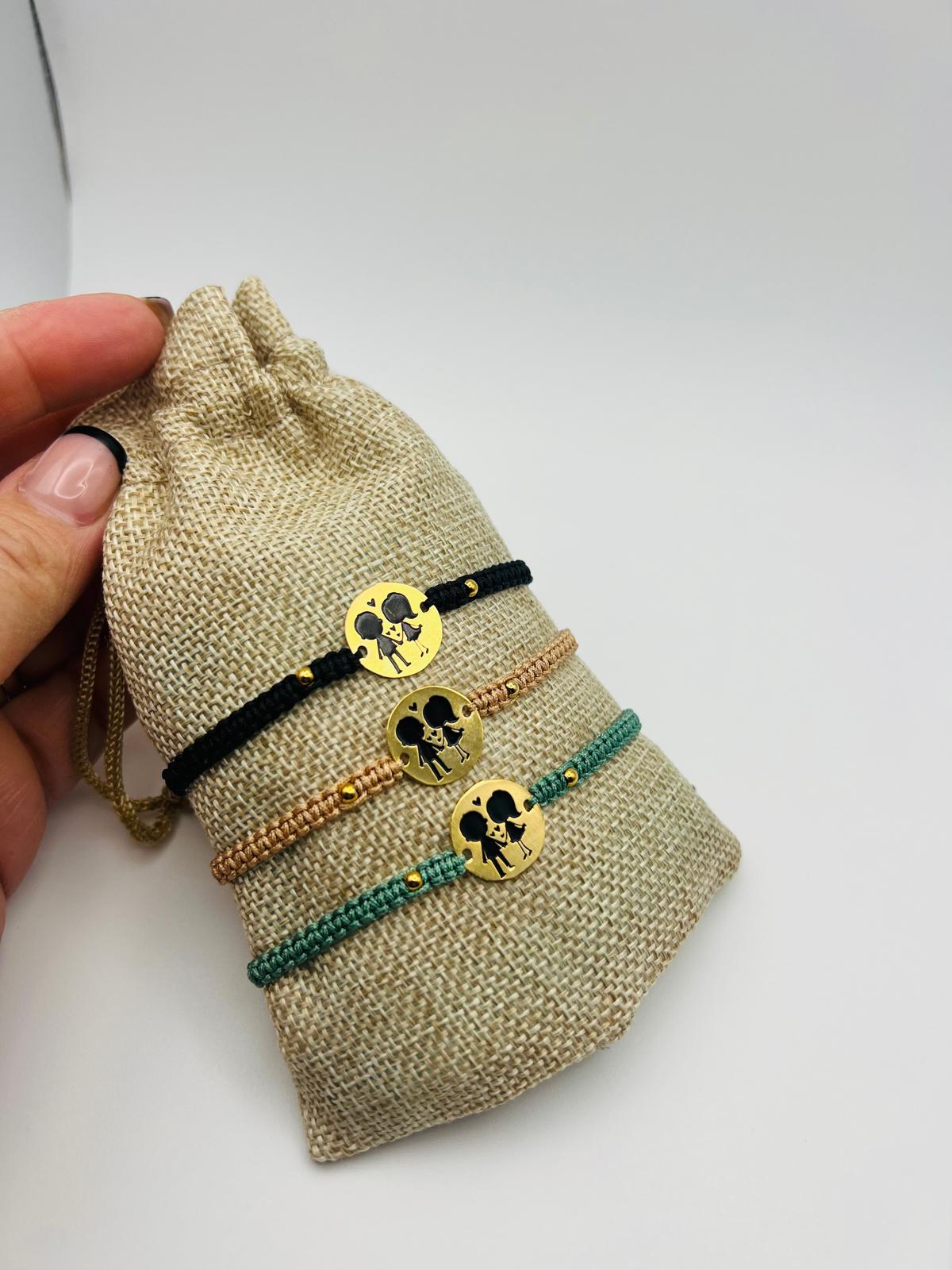 Pulsera Tejida Niño-niña + Aretes